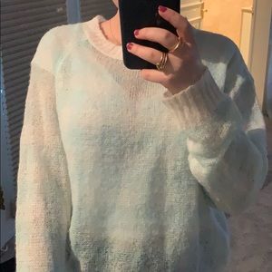 White and light blue checkerboard woven Wildfox